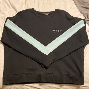 Obey crew neck crop top new never worn